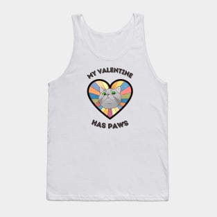 My Valentine has paws- a retro vintage design with a cute cat Tank Top